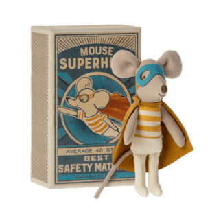 MAILEG Superhero Mouse, little brother in matchbox