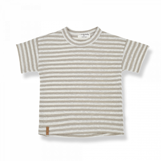 1+ IN THE FAMILY Linnen t-shirt Cesar beige-ivory