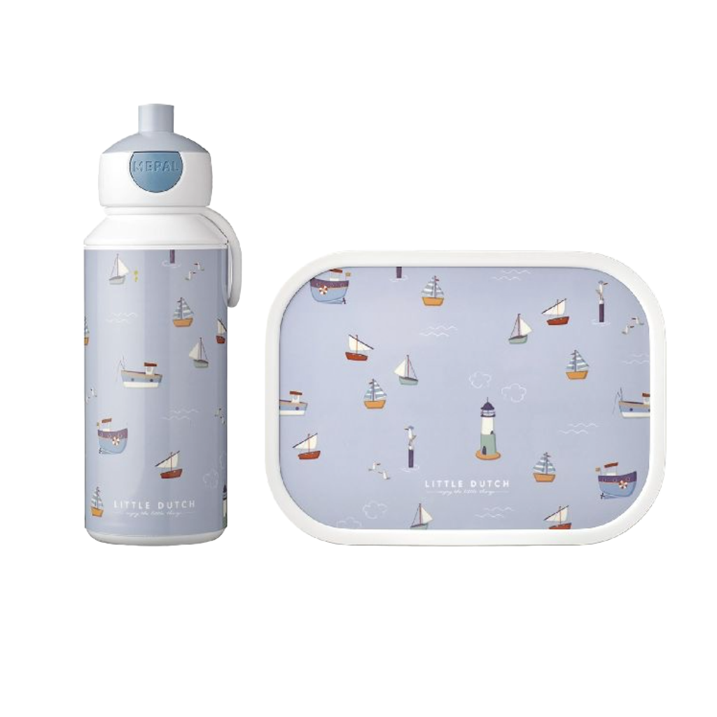 Lunchset Campus (pop-up fles en lunchbox) Little Dutch Sailors bay