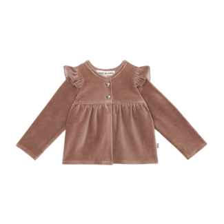 HOUSE OF JAMIE Vestje ruffle velvet warm taupe