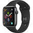 Apple Watch Series 4 - 44mm - Zwart - Zwarte Sportband - Zeer goed (marge)