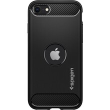 Spigen Rugged Armor Backcover voor iPhone SE (2022 / 2020) - Zwart