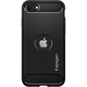 Spigen Rugged Armor Backcover voor iPhone SE (2022 / 2020) - Zwart