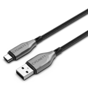 Cygnett Armoured Braided USB-C to USB Cable 1m Black
