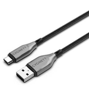 Cygnett Armoured Braided USB-C to USB Cable 1m Black
