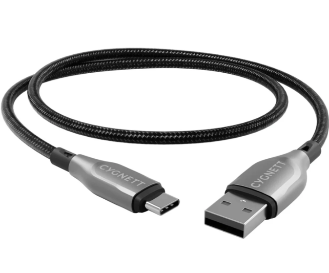 Cygnett Armoured Braided USB-C to USB Cable 1m Black