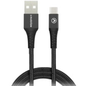 Mobilize Strong Nylon Cable USB to USB-C 2m. 15W Black