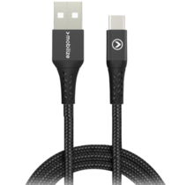 Mobilize Strong Nylon Cable USB to USB-C 2m. 15W Black