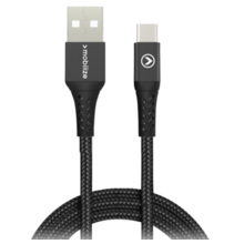 Mobilize Strong Nylon Cable USB to USB-C 2m. 15W Black