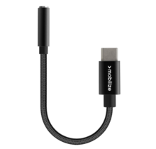 Mobilize Strong Nylon Audio Adapter USB-C to 3.5mm 15cm Black