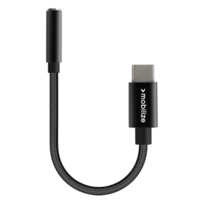 Mobilize Strong Nylon Audio Adapter USB-C to 3.5mm 15cm Black