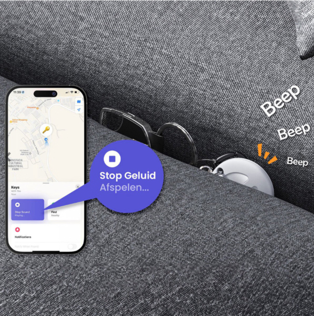 MiLi MiTag & Leather case - White - 1 Pack