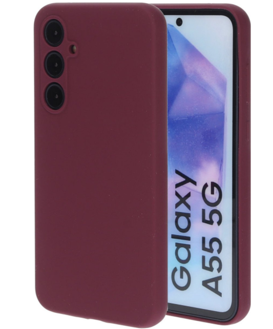 Mobiparts Silicone Cover Samsung Galaxy A55 Plum Red