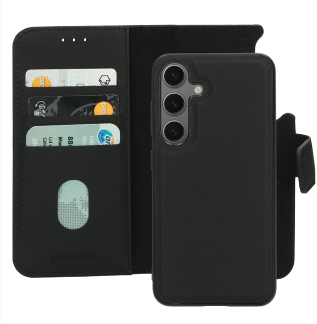 Mobiparts Leather 2 in 1 Wallet Case Black Samsung S25