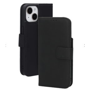 Mobiparts Leather Wallet Case Apple iPhone 15/14/13 Black (MagSafe Compatible)