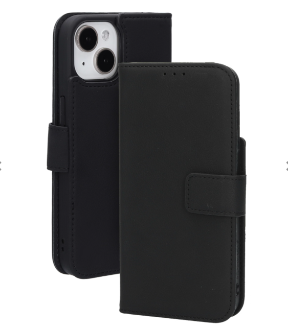 Mobiparts Leather Wallet Case Apple iPhone 15/14/13 Black (MagSafe Compatible)