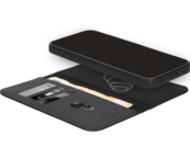 Mobiparts Leather Wallet Case Apple iPhone 15/14/13 Black (MagSafe Compatible)