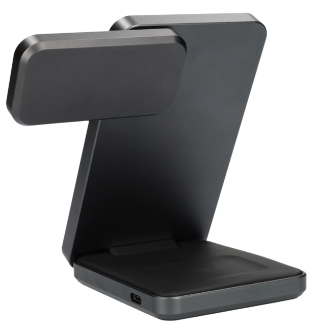 Mobiparts Foldable Wireless 3 in 1 Charger 15W Triangle Aluminum