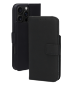 Mobiparts Leather Wallet Case Apple iPhone 16 Pro Max Black (MagSafe Compatible)
