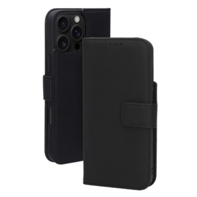 Mobiparts Leather Wallet Case Apple iPhone 16 Pro Max Black (MagSafe Compatible)