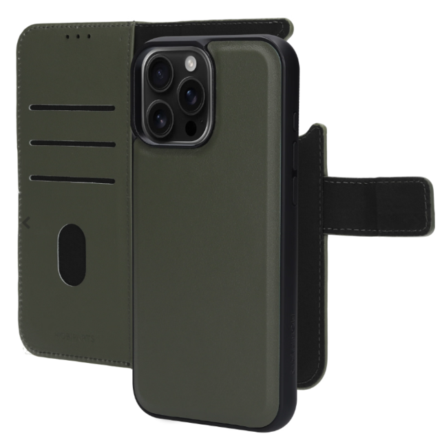 Mobiparts Leather 2 in 1 Wallet Case Apple iPhone 16 Pro Max Green
