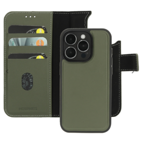 Mobiparts Leather 2 in 1 Wallet Case Green Iphone 15 Pro