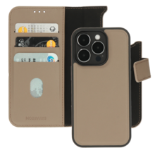 Mobiparts Leather 2 in 1 Wallet Case Taupe iPhone 14 Pro