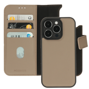 Mobiparts Leather 2 in 1 Wallet Case Taupe iPhone 14 Pro