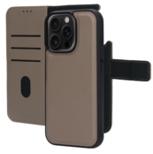 Mobiparts Leather 2 in 1 Wallet Case Apple iPhone 16 Pro Taupe