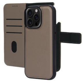 Mobiparts Leather 2 in 1 Wallet Case Apple iPhone 16 Pro Taupe