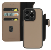 Mobiparts Leather 2 in 1 Wallet Case Taupe Iphone 15 Pro