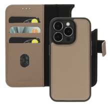 Mobiparts Leather 2 in 1 Wallet Case Taupe Iphone 15 Pro