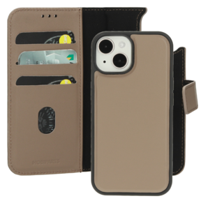 Mobiparts Leather 2 in 1 Wallet Case Taupe iPhone 15