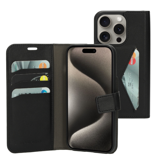 Mobiparts Classic Wallet Case Black Iphone 15 Pro