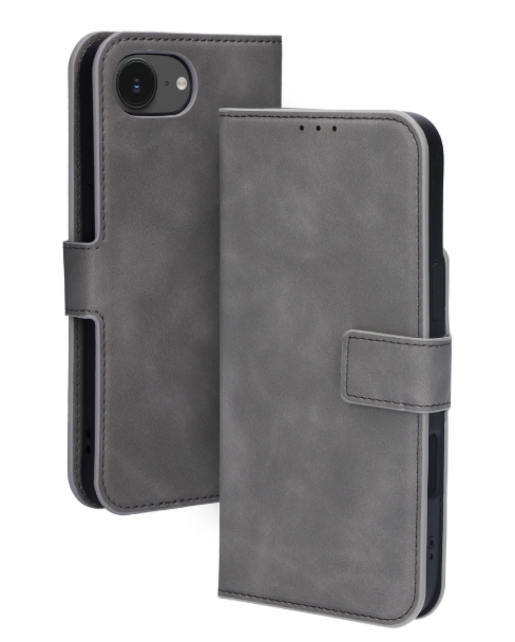 Mobiparts Classic Wallet Case Apple iPhone 16e Granite Grey (MagSafe Compatible)