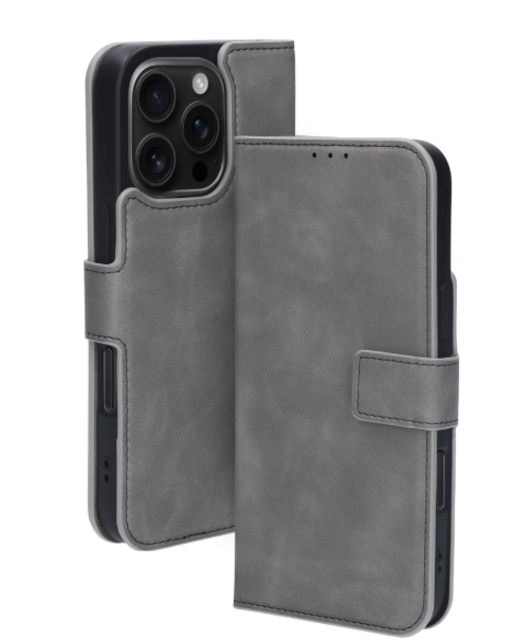 Mobiparts Classic Wallet Case Apple iPhone 16 Pro Granite Grey (MagSafe Compatible)