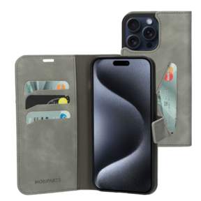 Mobiparts Classic Wallet Case Granite Grey Iphone 15 Pro Max