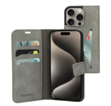 Mobiparts Classic Wallet Case Granite Grey Iphone 15 Pro