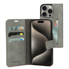 Mobiparts Classic Wallet Case Granite Grey Iphone 15 Pro