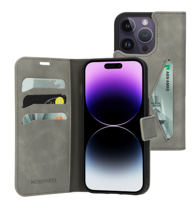Mobiparts Classic Wallet Case Granite Grey iPhone 14 Pro