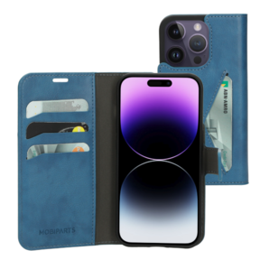 Mobiparts Classic Wallet Case Steel Blue iPhone 14 Pro