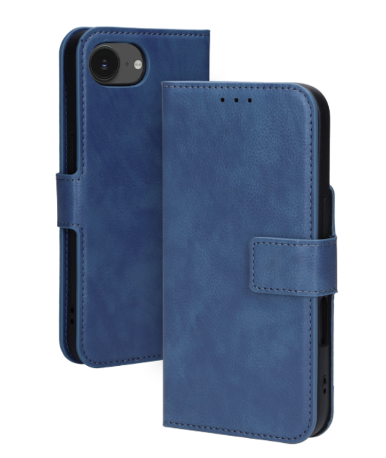 Mobiparts Classic Wallet Case Apple iPhone 16e Steel Blue (MagSafe Compatible)