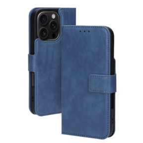 Mobiparts Classic Wallet Case Apple iPhone 16 Pro Steel Blue (MagSafe Compatible)