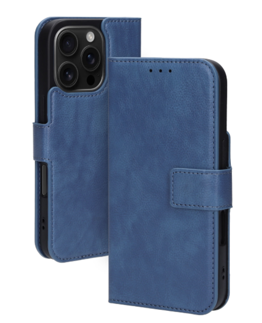 Mobiparts Classic Wallet Case Apple iPhone 16 Pro Steel Blue (MagSafe Compatible)