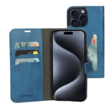 Mobiparts Classic Wallet Case Steel Blue Iphone 15 Pro Max