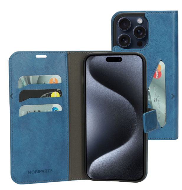 Mobiparts Classic Wallet Case Steel Blue Iphone 15 Pro Max
