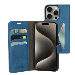 Mobiparts Classic Wallet Case Apple iPhone 15 Pro Steel Blue