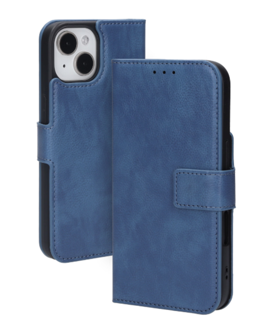 Mobiparts Classic Wallet Case Steel Blue iPhone 15