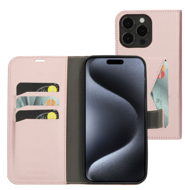 Mobiparts Classic Wallet Case Pink Iphone 15 Pro Max