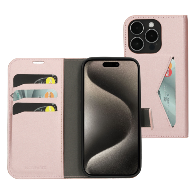 Mobiparts Classic Wallet Case Pink Iphone 15 Pro